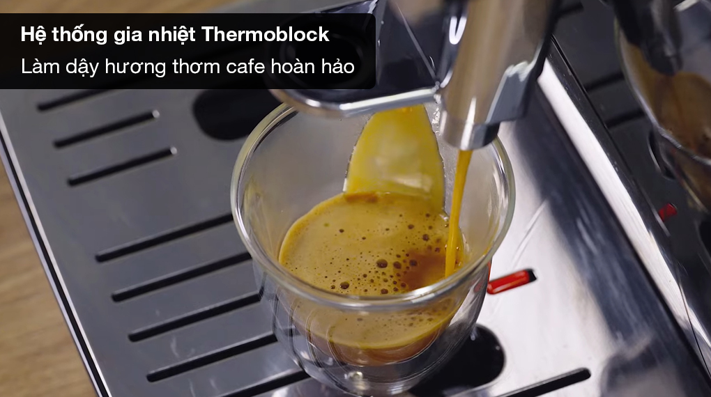 Máy pha cafe tự động Delonghi ECAM350.50.B Dinamica - Hệ thống gia nhiệt Thermoblock hoạt động chính xác