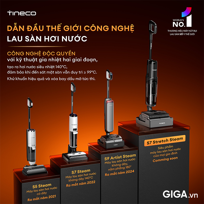 Máy hút bụi lau sàn khô ướt Tineco FLOOR ONE S7 Stretch Steam là giải pháp làm sạch đột phá, mang đến hiệu quả tối ưu cho mọi gia đình. 