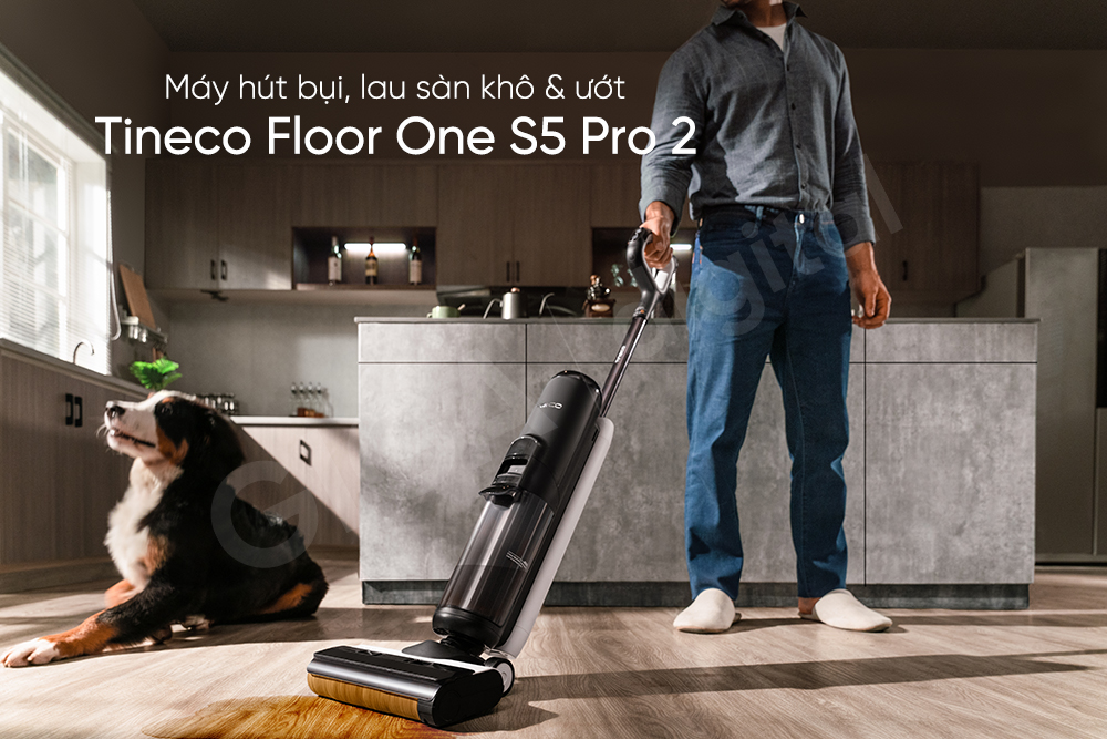 Máy hút bụi lau sàn khô ướt Tineco Floor One S5 Pro 2 chính hãng làm sạch hiệu quả với công nghệ iLoop