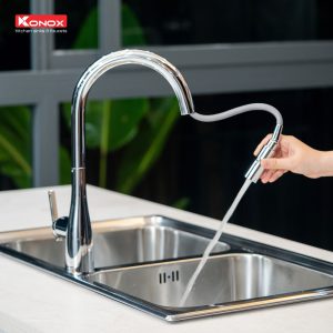 Vòi rửa dây rút Konox Curva Chrome