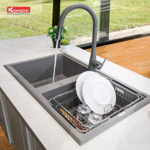 Vòi rửa dây rút Konox Curva Grey