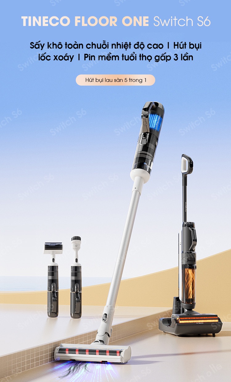 Máy hút bụi, lau nhà Tineco Ifloor One Switch S6 25 Máy hút bụi, lau nhà Tineco Ifloor One Switch S6