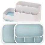 KHAY ĐỰNG BÀN CHẢI MỸ PHẨM NHÀ TẮM JOSEPH EASY STORE TRẮNG XANH