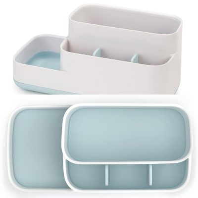 KHAY ĐỰNG BÀN CHẢI MỸ PHẨM NHÀ TẮM JOSEPH EASY STORE TRẮNG XANH