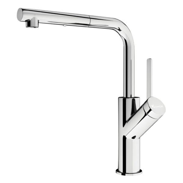Vòi rửa chén dây rút Konox Artan Chrome