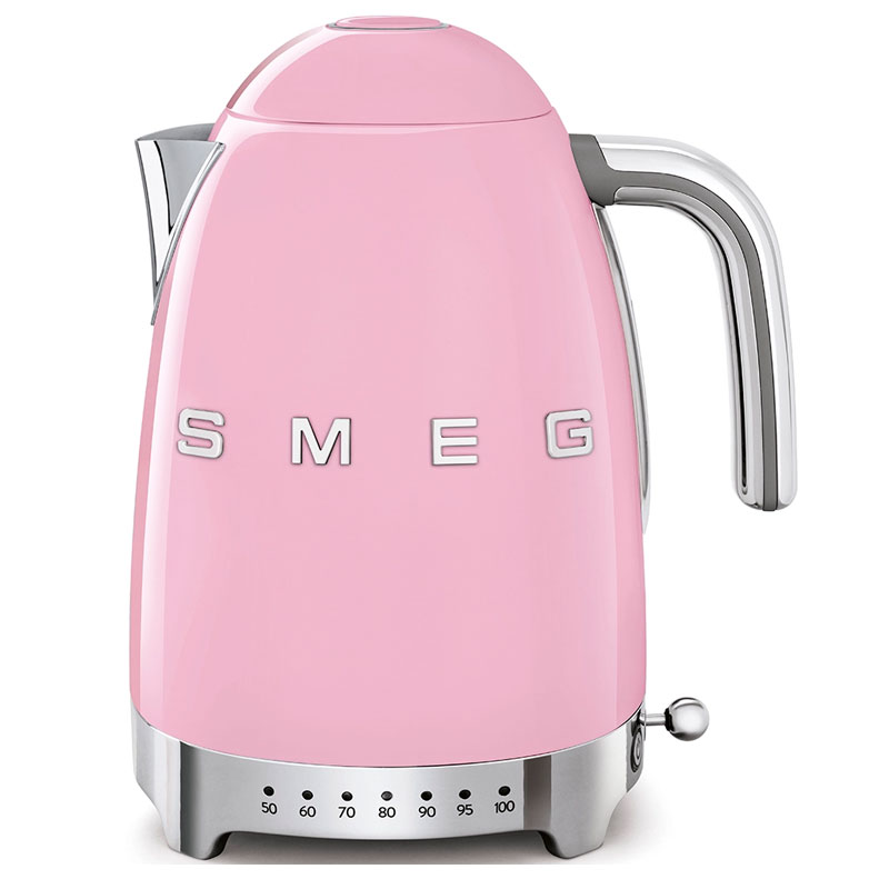 Ấm siêu tốc Smeg hồng chỉnh nhiệt 25 Ấm siêu tốc Smeg hồng chỉnh nhiệt