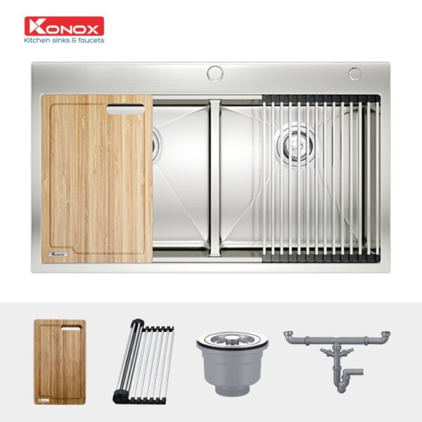 Chậu rửa bát 2 hố Konox KN8850TD