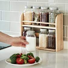 SET HỘP ĐỰNG GIA VỊ KỆ GỖ 8 MÓN CHO NHÀ BẾP