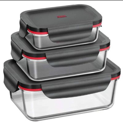 Set 3 hộp thủy tinh đựng thức ăn chuyên dụng Silit Storio