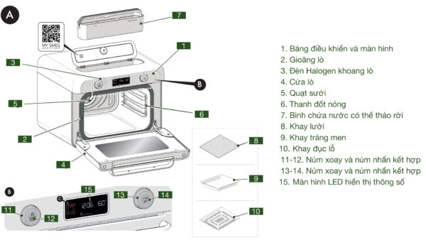 Lò nướng kèm hấp SMEG COF01 Độc lập