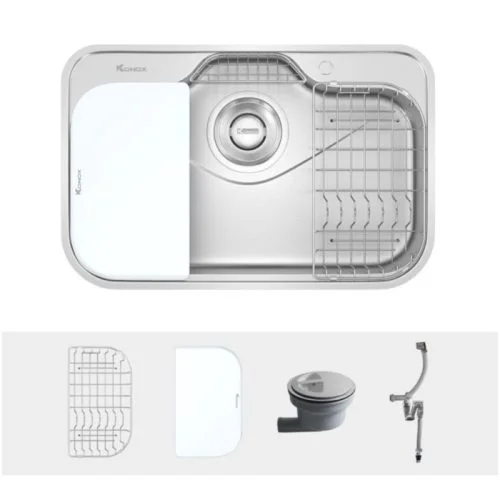 Chậu rửa bát 1 hố Tari 7851SR 41 tron bo chau rua bat konox tari 7851sr 500x500 1