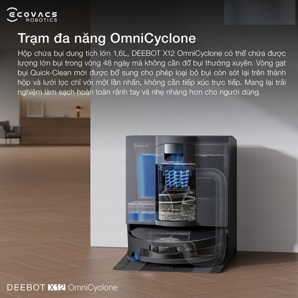 Robot hút bụi lau nhà Ecovacs deebot X12 Omnicyclone