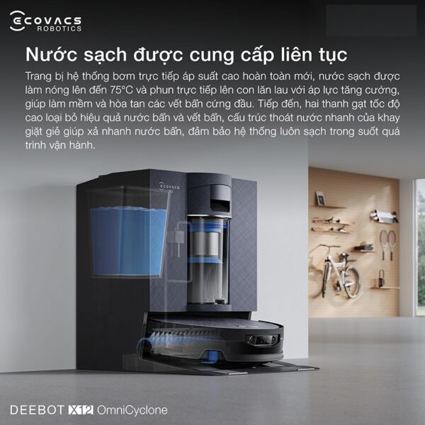 Robot hút bụi lau nhà Ecovacs deebot X12 Omnicyclone