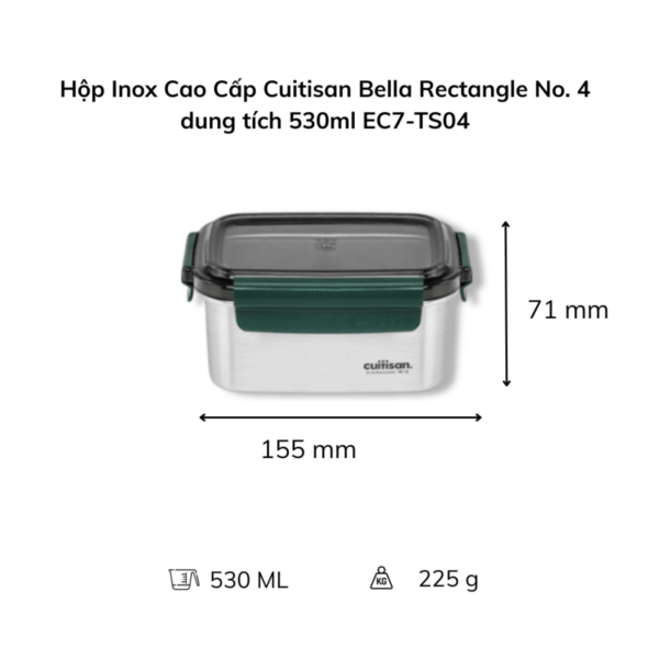 Hộp Inox Cao Cấp Cuitisan Bella nhiều dung tích(EC7-TS)