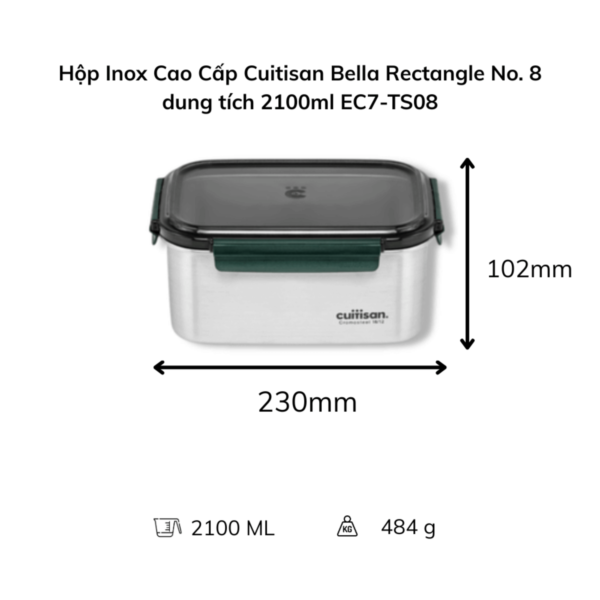 Hộp Inox Cao Cấp Cuitisan Bella nhiều dung tích(EC7-TS)