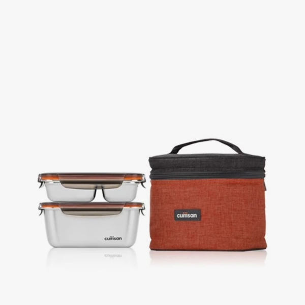 Hộp đựng thực phẩm inox Cuitisan Togo Flora bộ hộp đựng cơm có túi (EC)