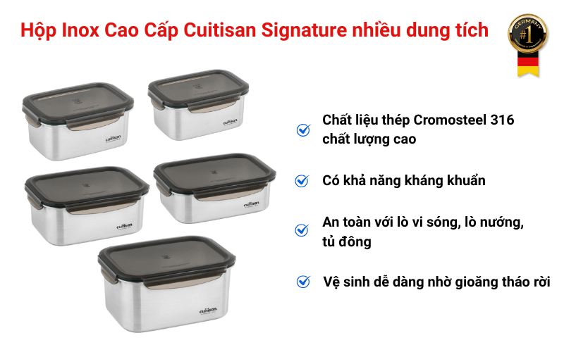 Hộp Inox Cao Cấp Cuitisan Signature nhiều dung tích (Chữ Nhật EC7-GS) 41 Hộp Inox Cao Cấp Cuitisan Signature nhiều dung tích (Chữ Nhật EC7-GS)