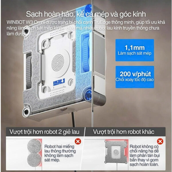 Robot lau kính Ecovacs Winbot W3 OMNI