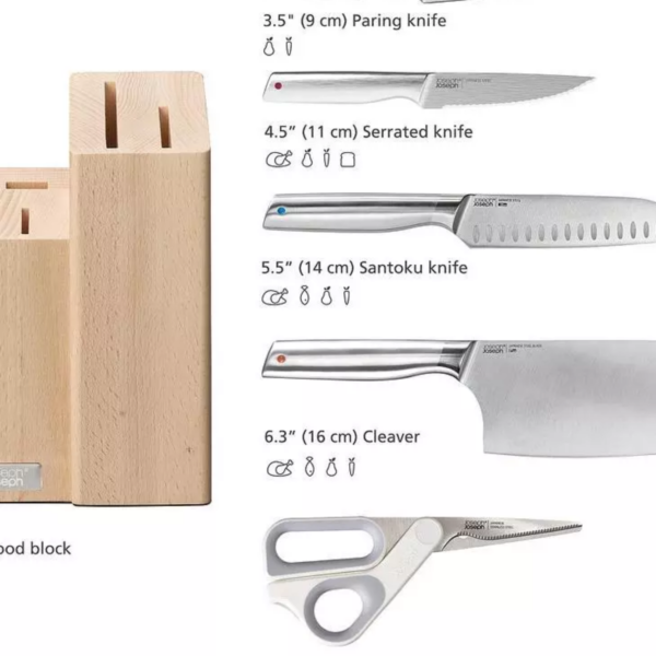 Bộ Dao Kéo Inox Joseph Elevate Wood 5 món – 008807