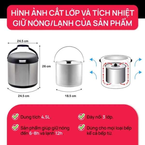 Nồi ủ La Gourmet 4,5L