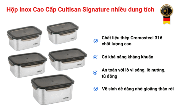 Combo “Tứ Quý” hộp inox Cuitisan