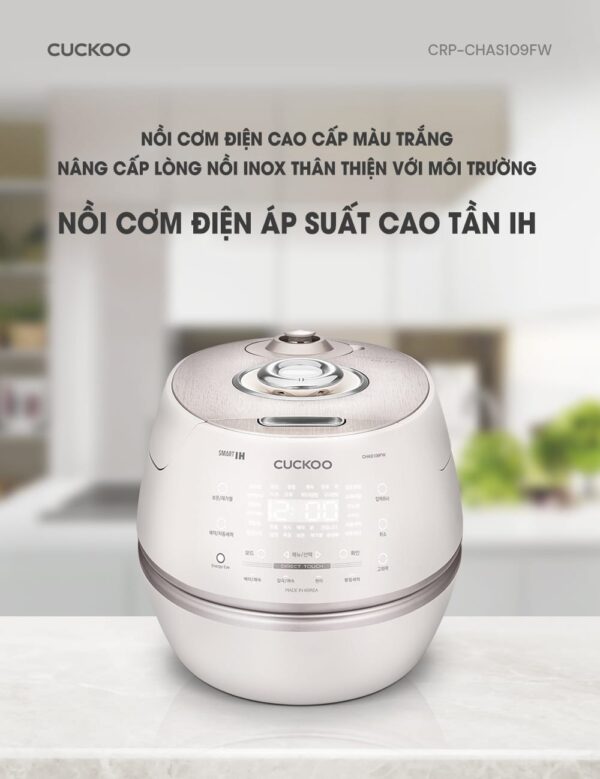 Nồi cơm điện cao tần cuckoo CRP-CHAS109FW 1.8L (Lòng inox)