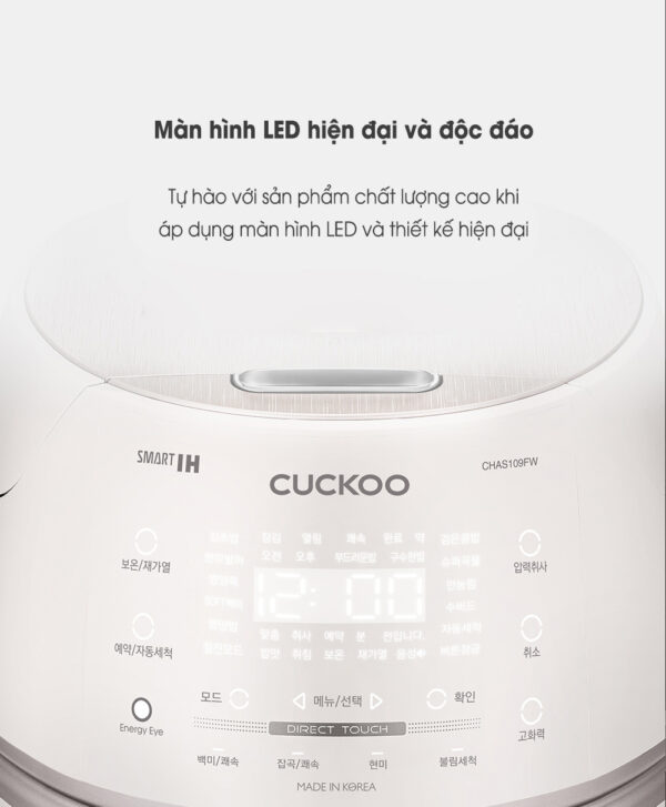 Nồi cơm điện cao tần cuckoo CRP-CHAS109FW 1.8L (Lòng inox)