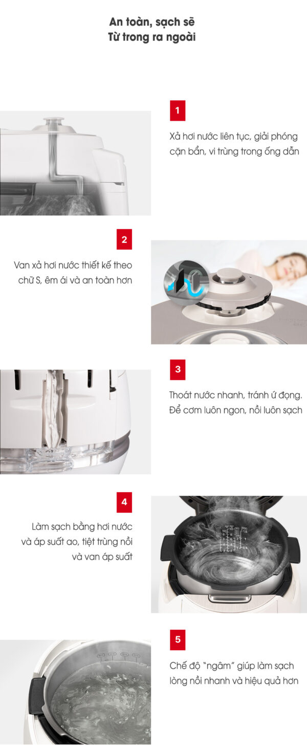 Nồi cơm điện cao tần cuckoo CRP-CHAS109FW 1.8L (Lòng inox)