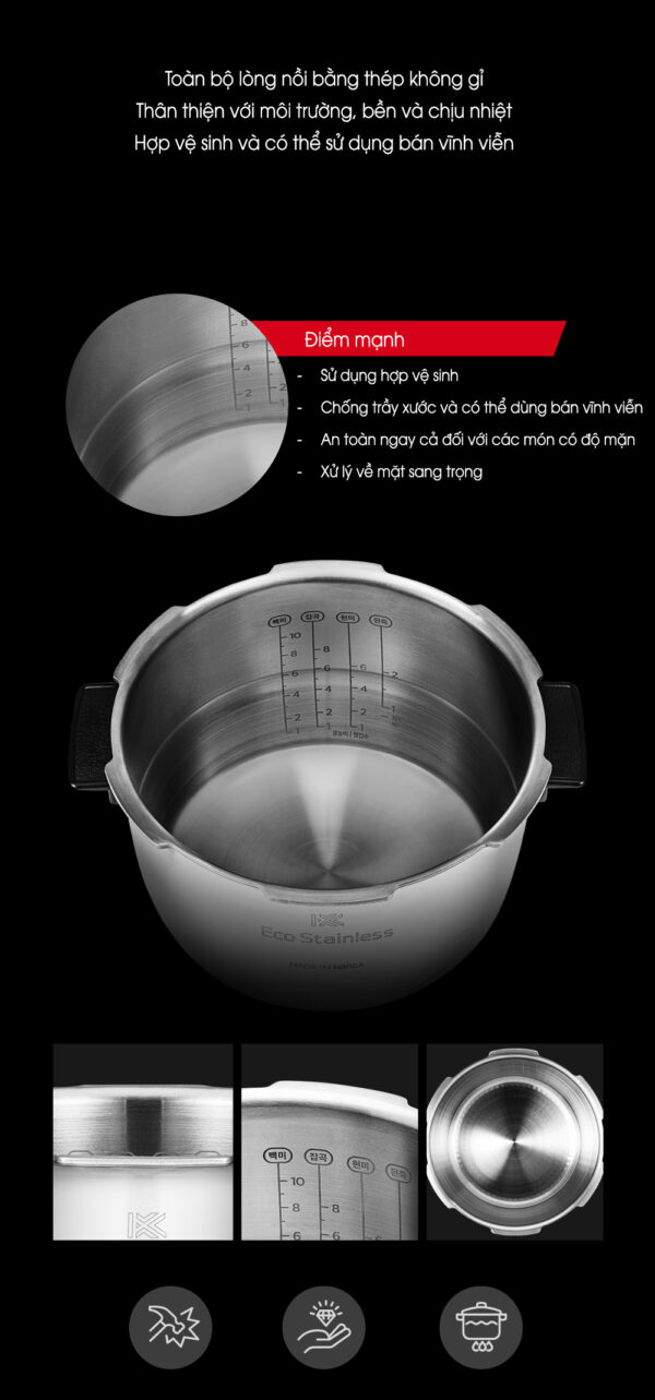 Nồi cơm điện cao tần cuckoo CRP-CHAS109FW 1.8L (Lòng inox)