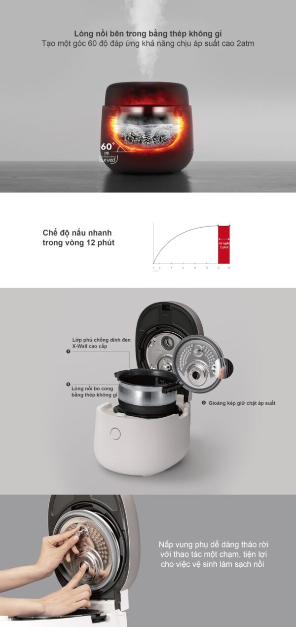 Nồi Cơm Cuckoo CRP-NHTR0610FGW Trắng 1,08L