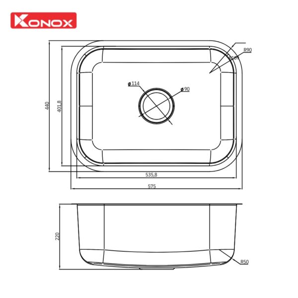 Chậu rửa chén inox Konox Tari 5744SM