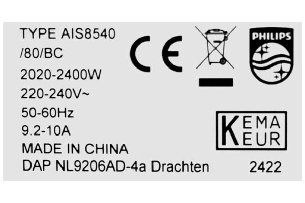 Bàn ủi hơi nước Philips AIS8540/80 2400W