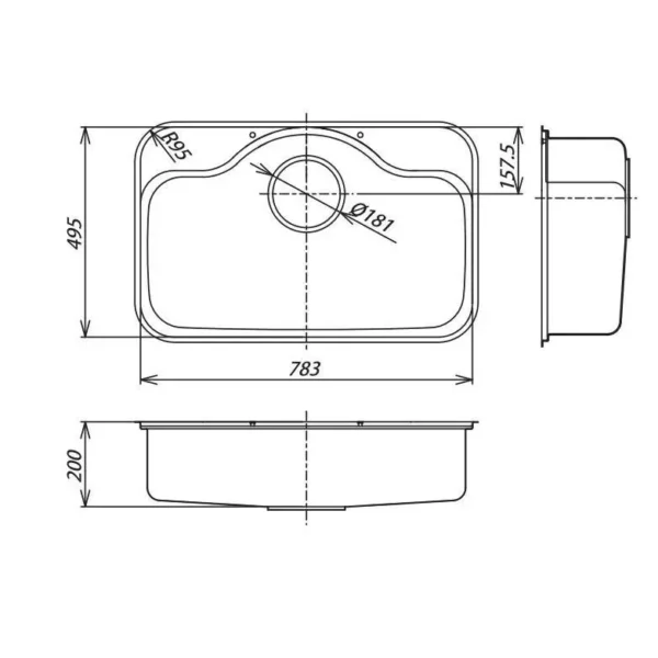 Chậu rửa Shigeru FCL K FS NE 100cm