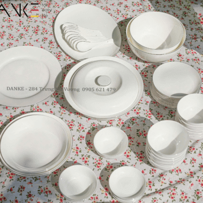 Bộ Bát Đĩa Sứ Xương Viền Bạc Imperialondon 50 Món Cao Cấp Sang Trọng