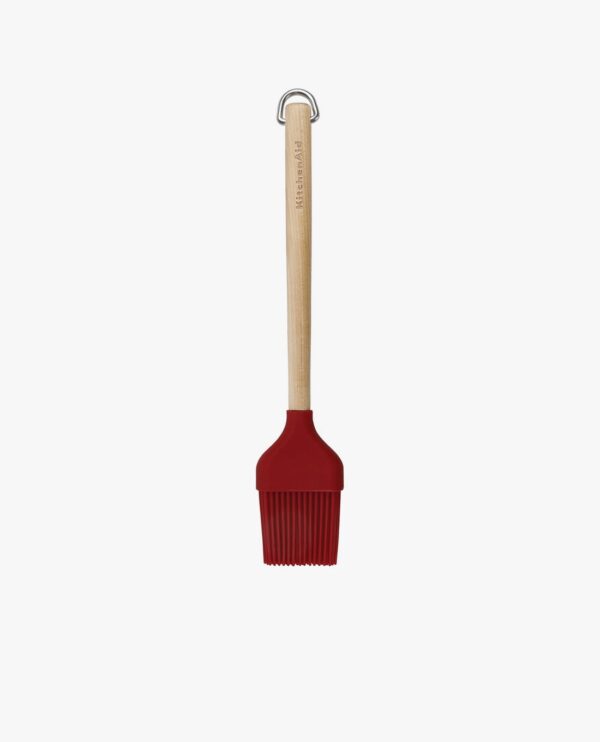 Cọ Quét (Basting Brush) KitchenAid (Đầu Silicone, Tay cầm Gỗ Bạch Dương, Màu Đỏ Empire)|