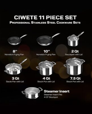 Bộ Nồi Ciwete 7 Món Có Xửng Hấp (Chảo chống dính) SS0103 11PC NEW NS 39 0000 ss0103 11pc new ns 4 84af6fe912e24f0a9a2218eff3ad7923 master