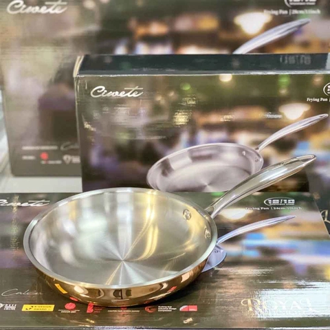 Bộ chảo Inox Vàng Đồng Ciwete 20cm-24cm-28cm