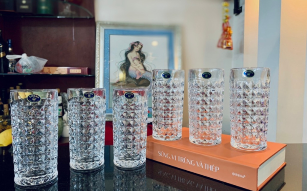 Bộ Bình Nước Bohemia Kim Cương 1250ml Set 6
