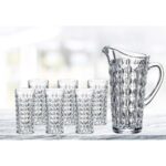 Bộ Bình Nước Bohemia Kim Cương 1250ml Set 6