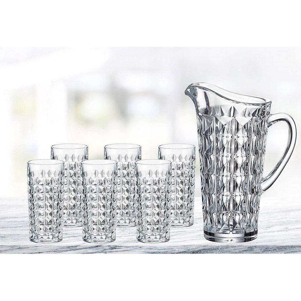 Bộ Bình Nước Bohemia Kim Cương 1250ml Set 6