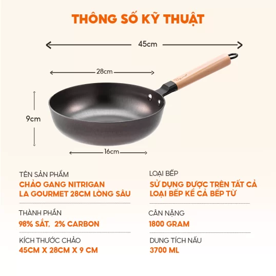 Chảo gang La Gourmet 28cm-347701