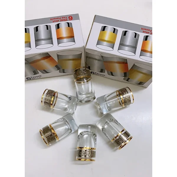 Bộ Ly 35ml Khảm Vàng