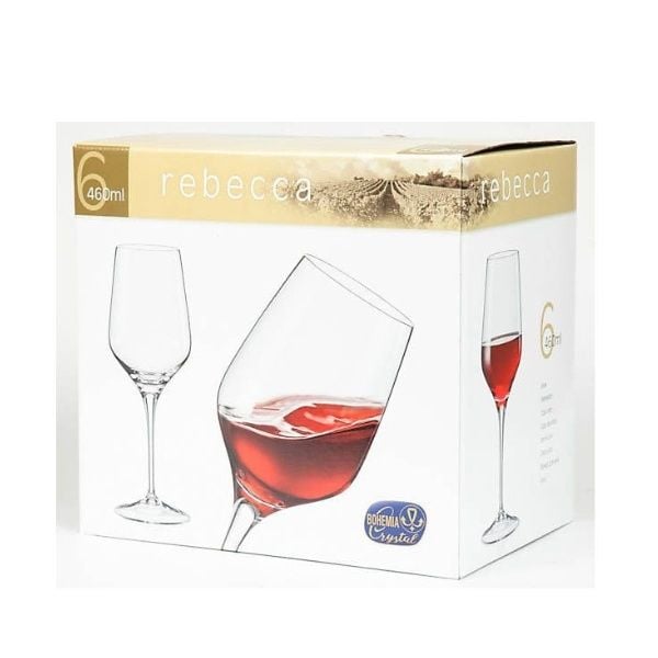Bộ Ly Vang Crystal Bohemia Rebecca 460ml Set 6