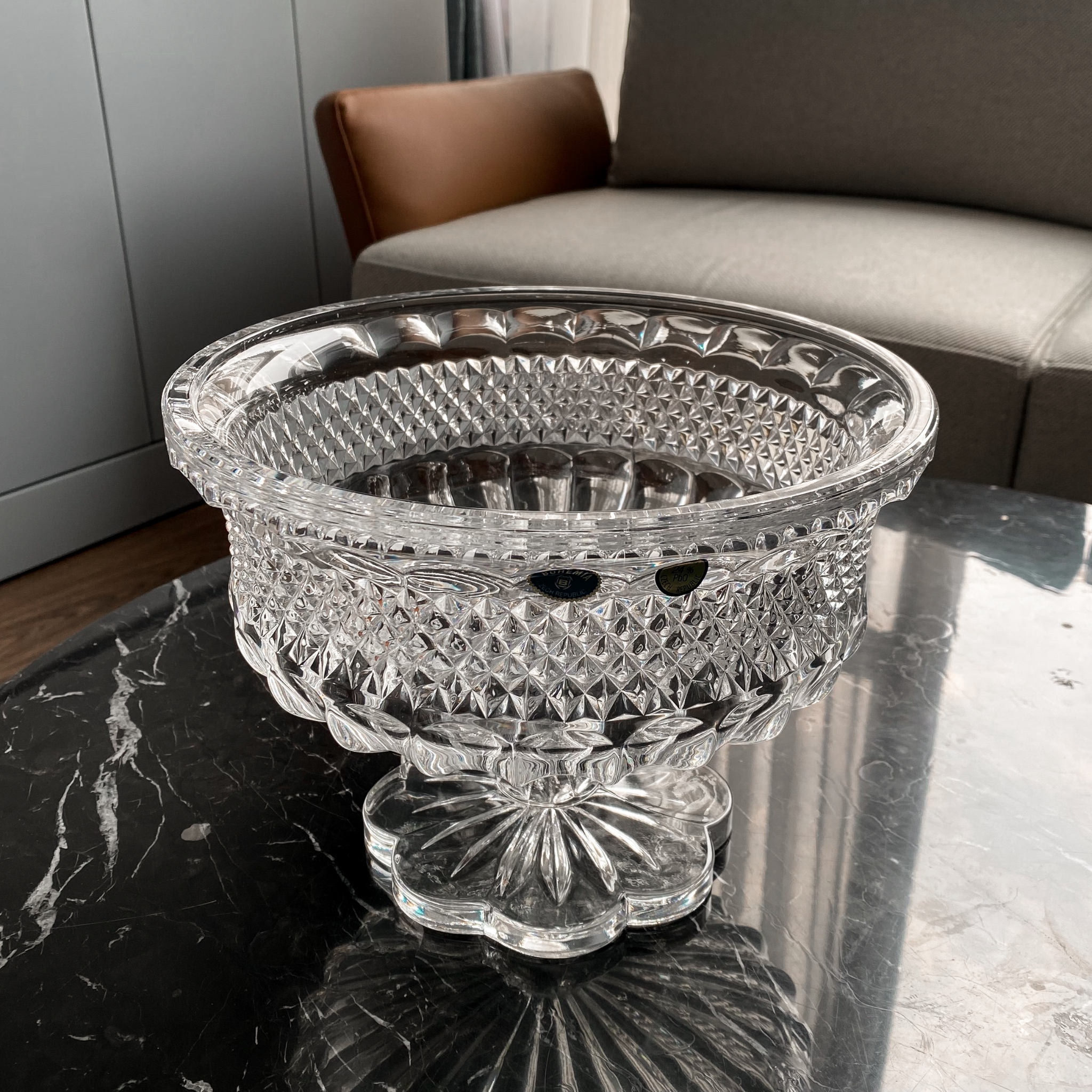 Mâm Bồng Pha Lê Alexandria Chân Đế Hoa 25cm 42