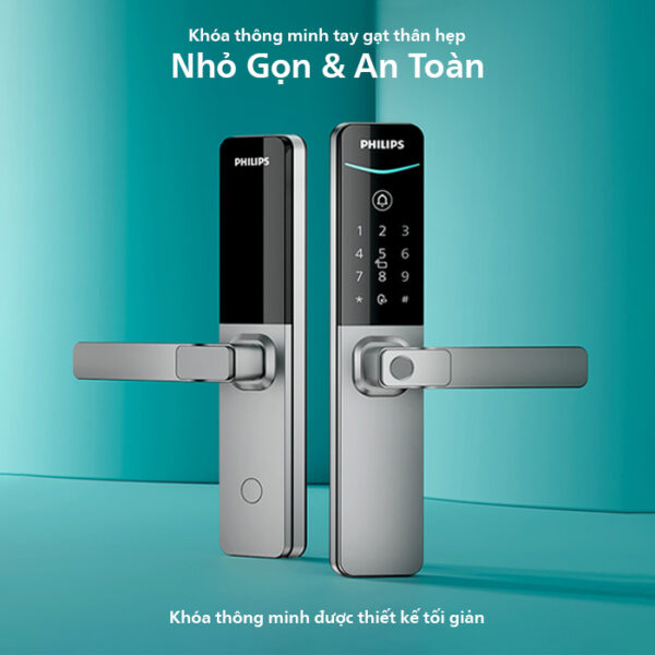Khóa điện tử Philips DDL615-5HBS – Thiết kế thân hẹp, bảo mật thông minh cho ngôi nhà hiện đại
