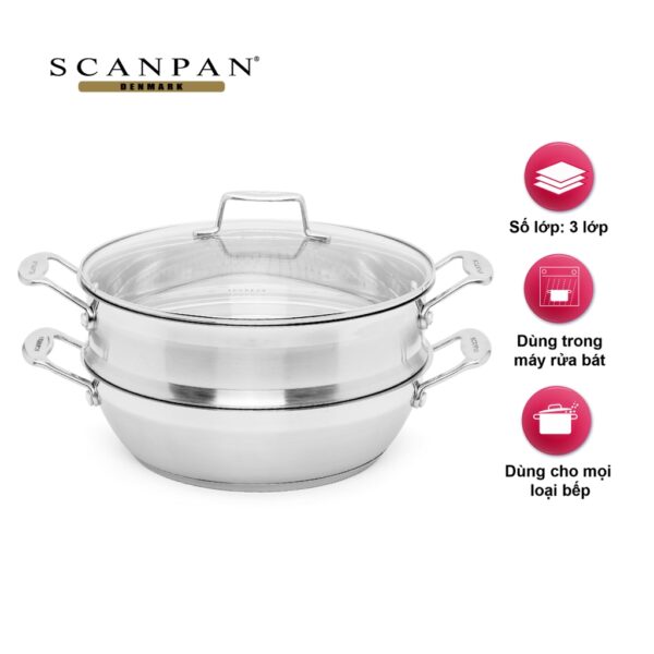 Chảo IM Sâu Lòng Kèm Vỉ Hấp 28cm