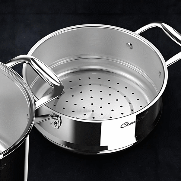 Bộ Nồi Ciwete 7 Món Có Xửng Hấp (Chảo Inox) SS0103 11PC NEW SS