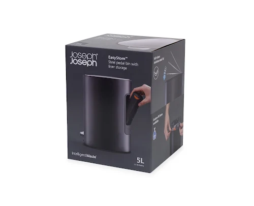 Thùng Rác Có Bàn Đạp Màu Đen Nhám Joseph Joseph EasyStore 5L