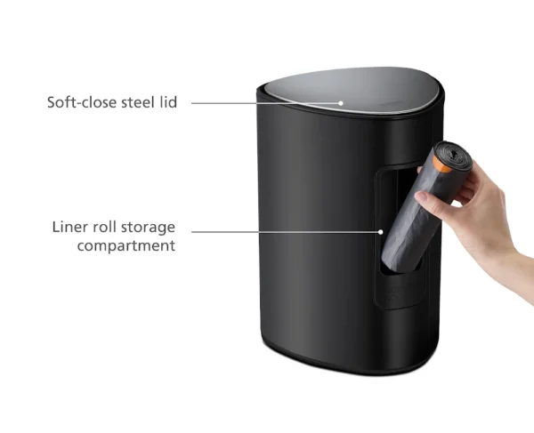 Thùng Rác Có Bàn Đạp Màu Đen Nhám Joseph Joseph EasyStore 5L