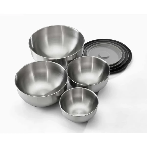 Bộ 4 Tô Trộn Inox Kèm Nắp Silicone Joseph Joseph Nest Prep&Store Steel